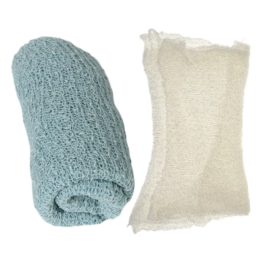 2Pcs Newborn Swaddle Blanket Photography Wrap Soft Stretchable Breathable Baby Props Infant Boys Girls Photoshoot