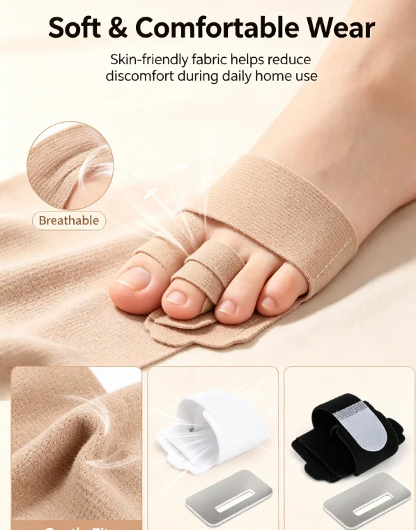 Unisex Toe Support Splint Brace Strap Hallux Valgus Corrector Overlapping Toes Fixing Band Reusable Daily Foot Care Toe Protecto