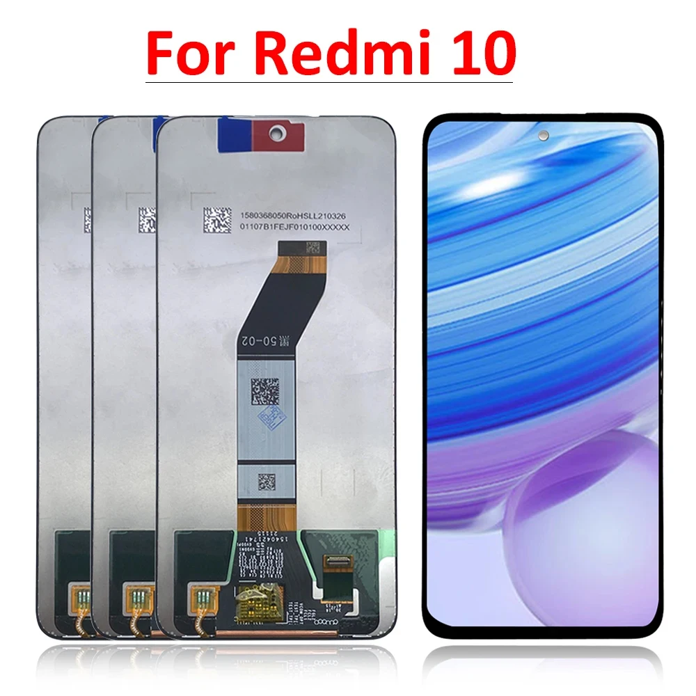 

ЖК-дисплей 6,5 дюйма для Xiaomi Redmi 10, сенсорный экран с дигитайзером для Redmi 10 Prime, дисплей 21061119AG, запасные части для ЖК-дисплея