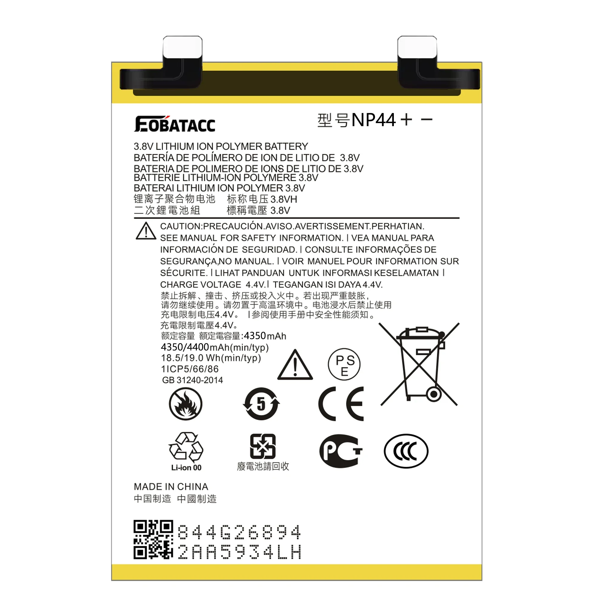 EOTABACC 100% New Original Battery NP44 For Motorola Moto S30 Pro/ Edge 30 Fusion /Edge 40 /XT2243-1 Battery +Tools