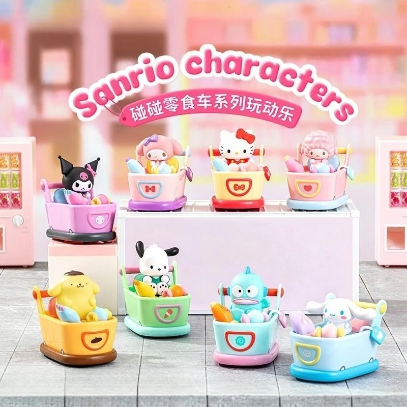 

MINISO Sanrio, автомобильная слепая коробка для закусок, Hellokitty Kuromi, украшения Cinnamoroll Hangyodon, трендовая игрушка, украшение, детский подарок на день рождения