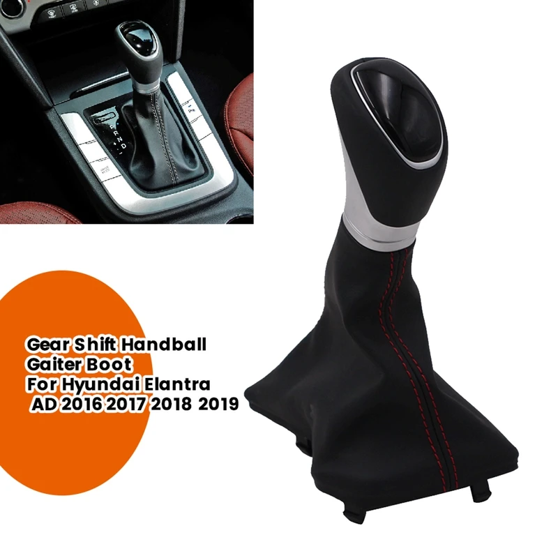 Car Gear Shift Handball Dust Cover For Hyundai Elantra AD 2016 2017 2018 2019 Shift Lever Head With Gaiter Boot Parts