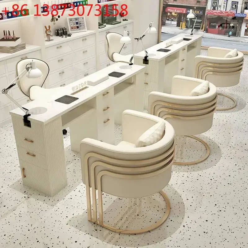 Professional Nail Table Drawers Display Luxury Manicurist Tables Equipment Design Mesa De Manicure Salon Home Furnishings