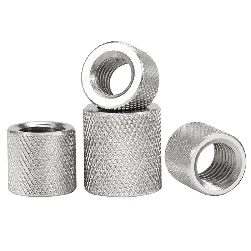 304 Stainless Steel Extended Cylindrical Knurled Nuts Hand Screwed Mesh Adjustment Nuts M2 M2.5 M3 M3.5 M4 M5 M6 - M16