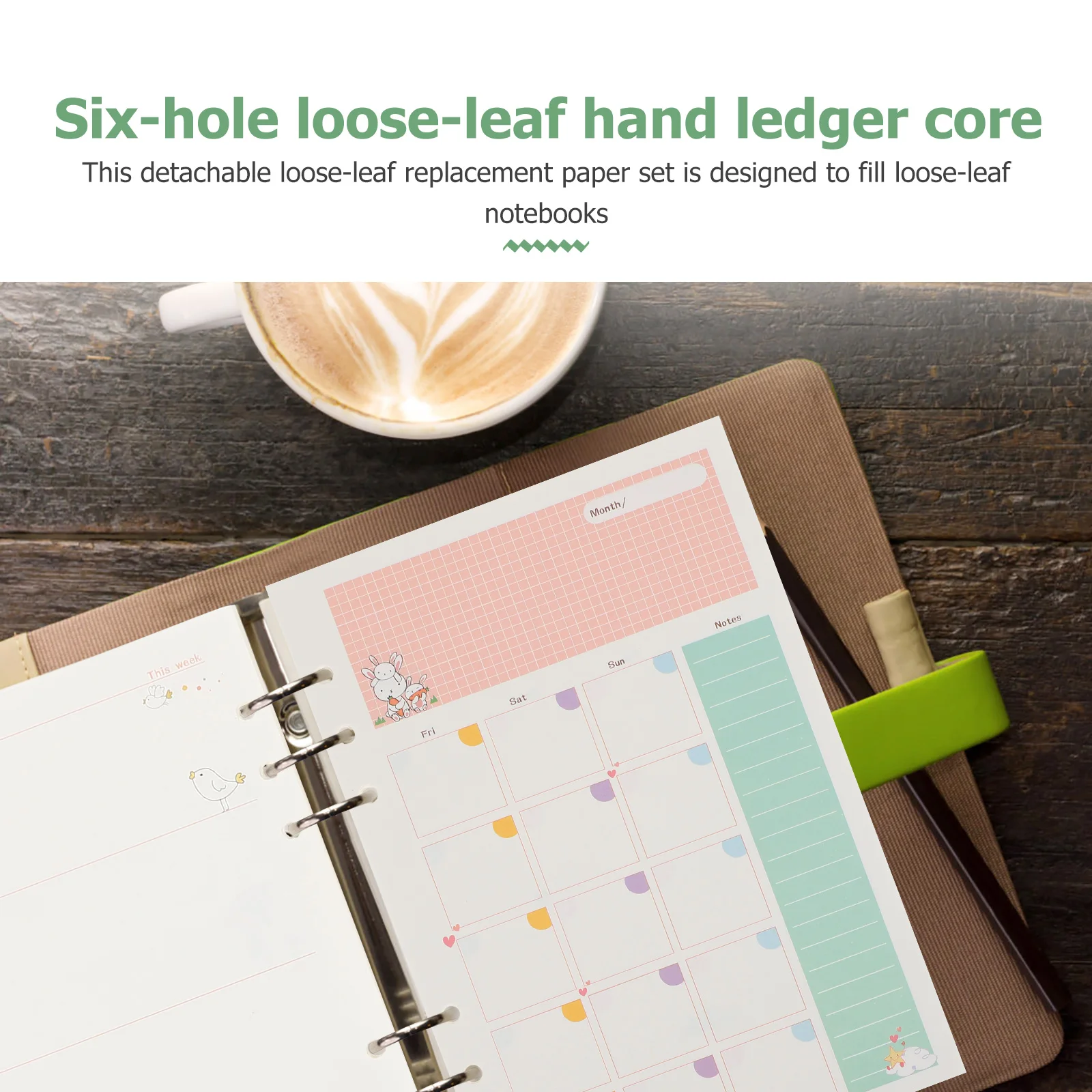 

3pcs Loose-Leaf Refill Papers Thick Smooth No Ink Bleed Schedule Notebook Core For Diary Planner Journal Office School Use