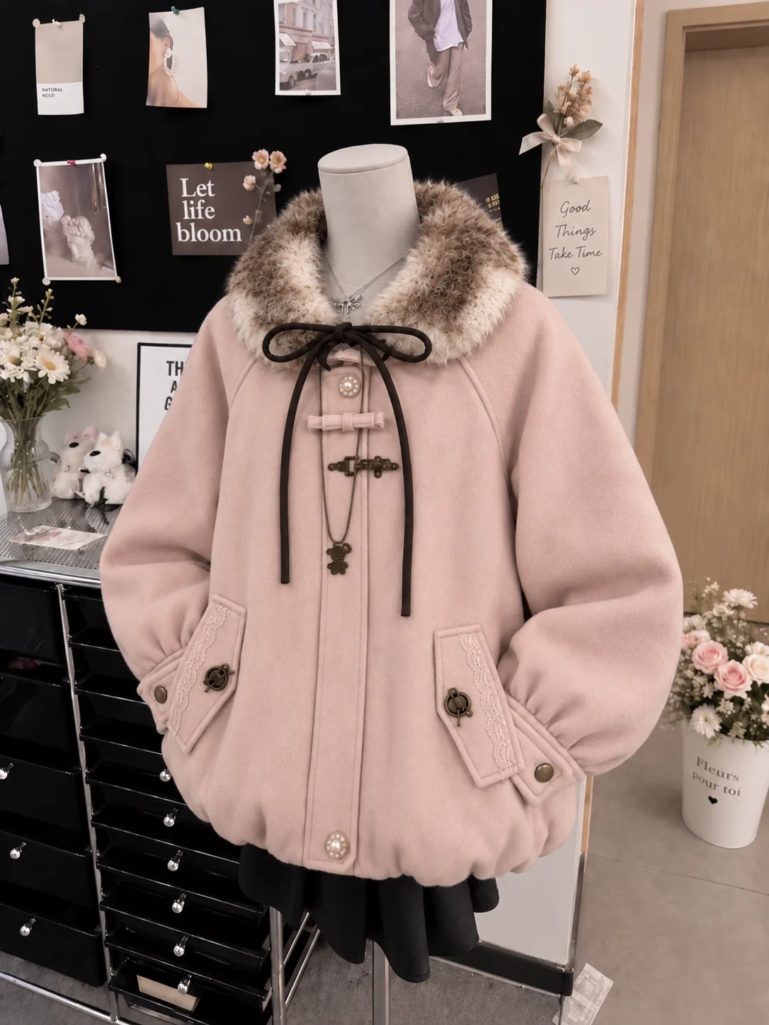 Winter Y2K Korean Fashion Ladies Faux Fur Parkas Coats American Vintage Cotton-padded Jacket Warm Daily Casual Outwear Outer Top