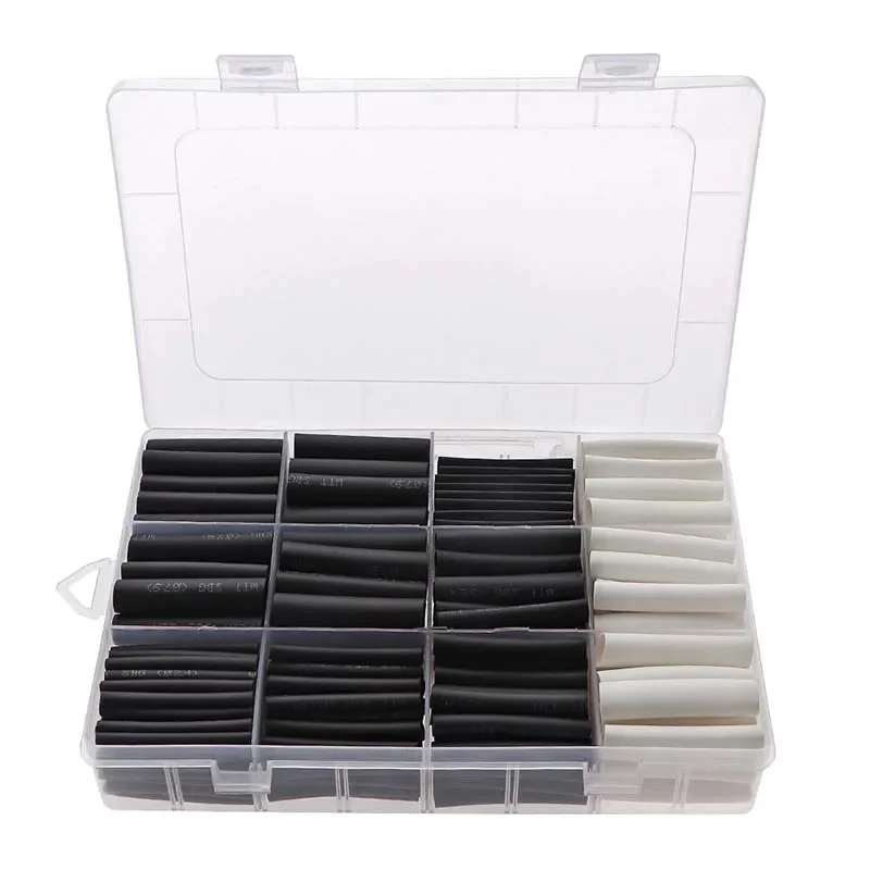 300Pcs 3:1 Heat Shrink Tubing Kit with Glue Dual Wall Tubing Diameter 2.4/3.2/4.8/6.4/7.9/9.5/12.7mm Adhesive Lined Sleeve Wrap