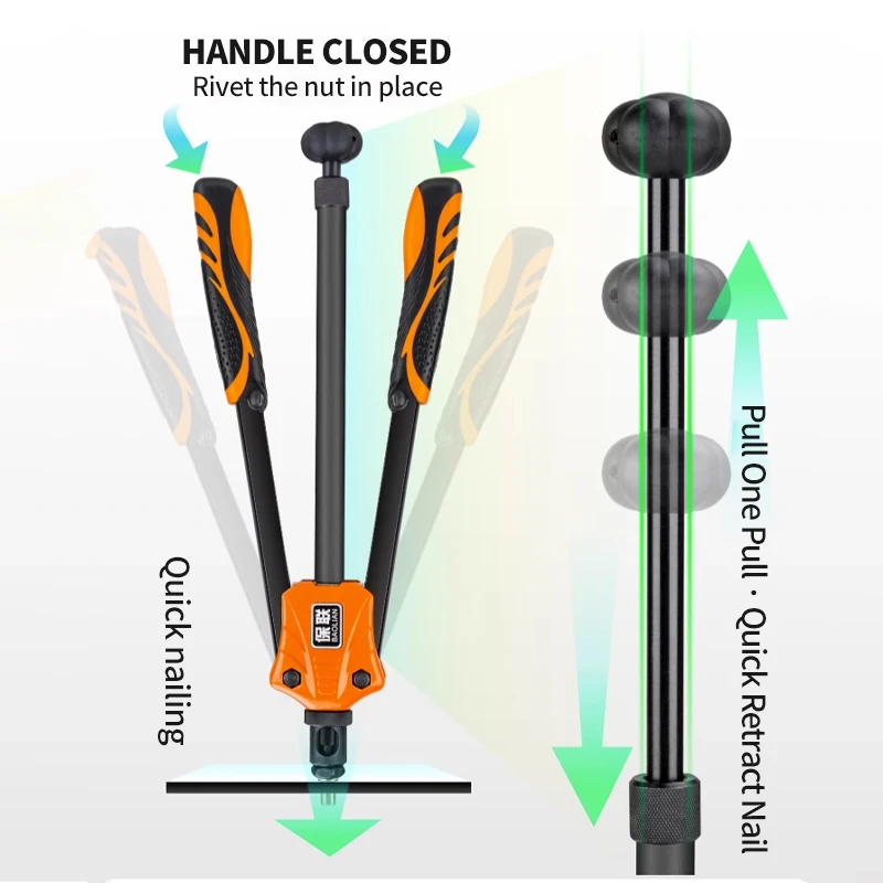 Pistola de remaches Pop, remachadora Manual, herramienta de mano de acero de aleación, ahorro de trabajo, para el hogar, 13 y 14 pulgadas