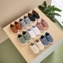 New 0-18M Newborn Baby Shoes for Boys and Girls Classic Sports Rubber PU Leather Multi Color First Walker Casual Sports Shoes