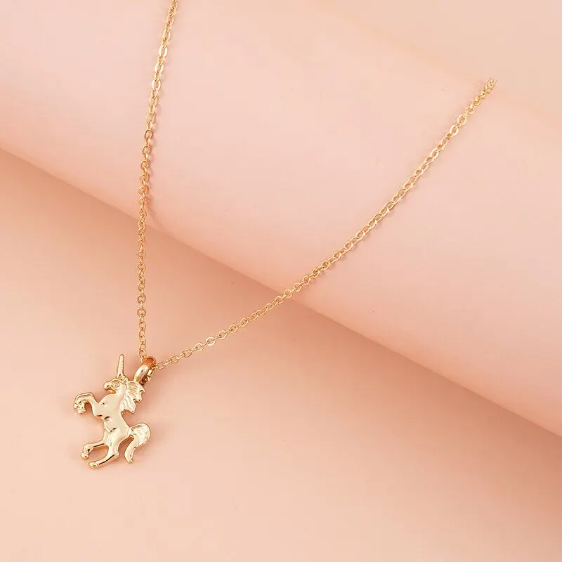1pcs Unicorn Necklace Horse Shaped Alloy Plating Necklace For Women Fashion Trendy Necklace Jewelry