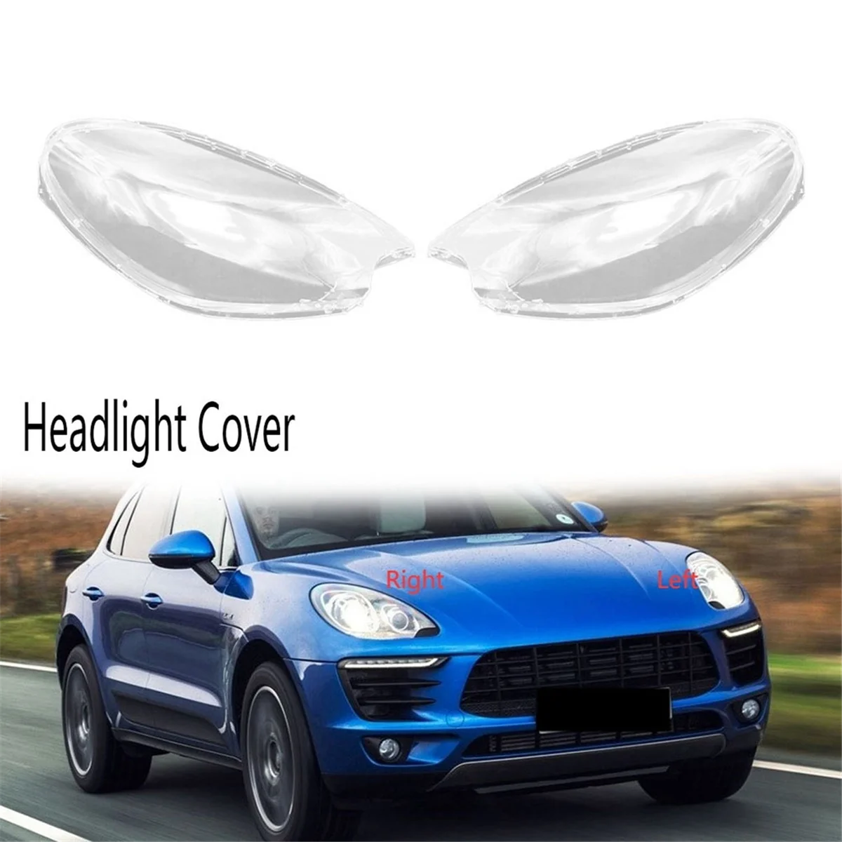 For Porsche Macan 2014-2017 Right Headlight Cover Headlight Shell Lamp Shade Transparent Lens Cover