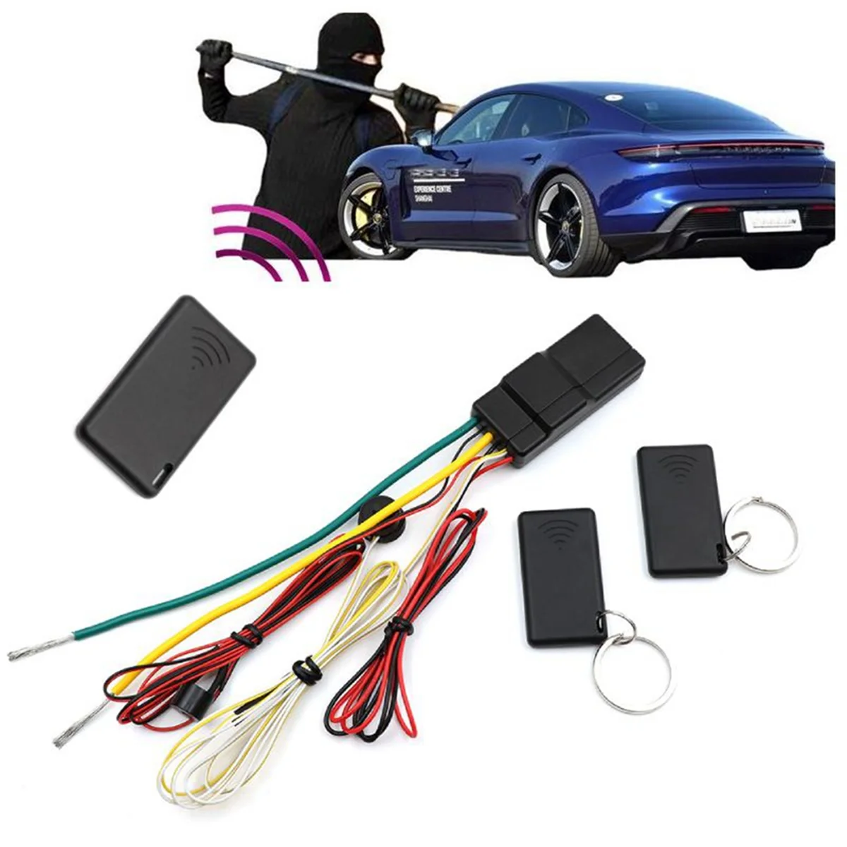 A93P Universal 12V Auto Intelligent Secret Lock Anti-Theft Device 2.4GHz RFID Car Immobilizer Engine Lock Intelligent