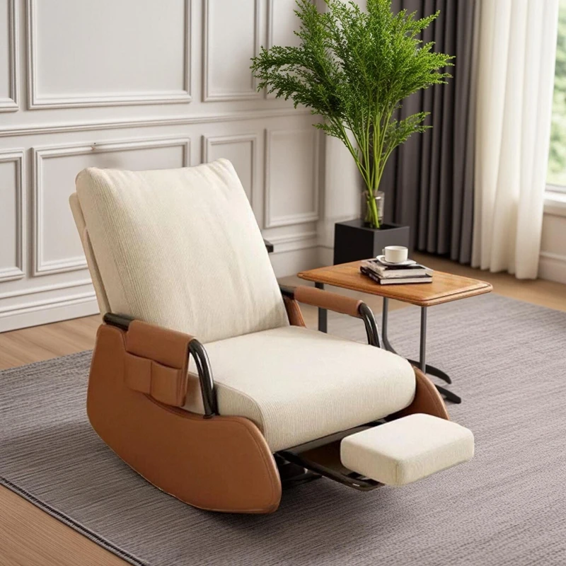 

Luxury Nonslip Armrest Chair Home Modern Wooden Armchair Rocking Living Room Chairs Designer Lazy Sedie Da Soggiorno Furniture