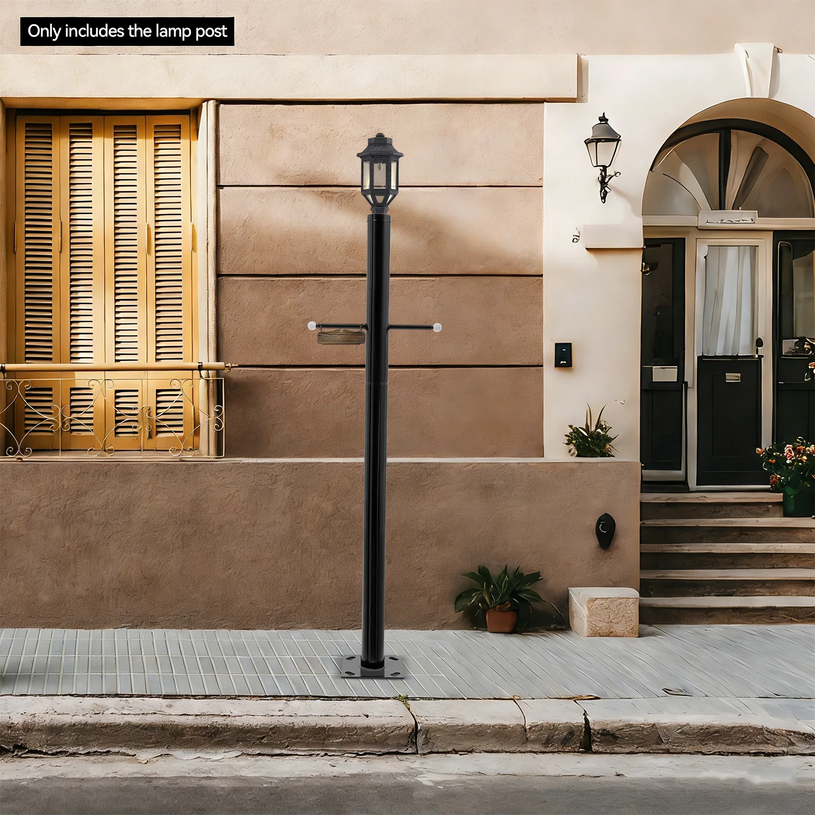 

2.5m/8.2ft Outdoor Lamp Post with Cross Arm, Split Street Light Pole, Outdoor Lamp Post for Driveway, Pathways, Front Yard