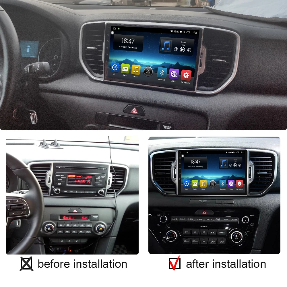 Android 14 Auto Carplay For KIA Sportage 4 2016 2017 2018 Car Radio Multimedia Video Player WIFI Navigation GPS Stereo BT 4G DSP