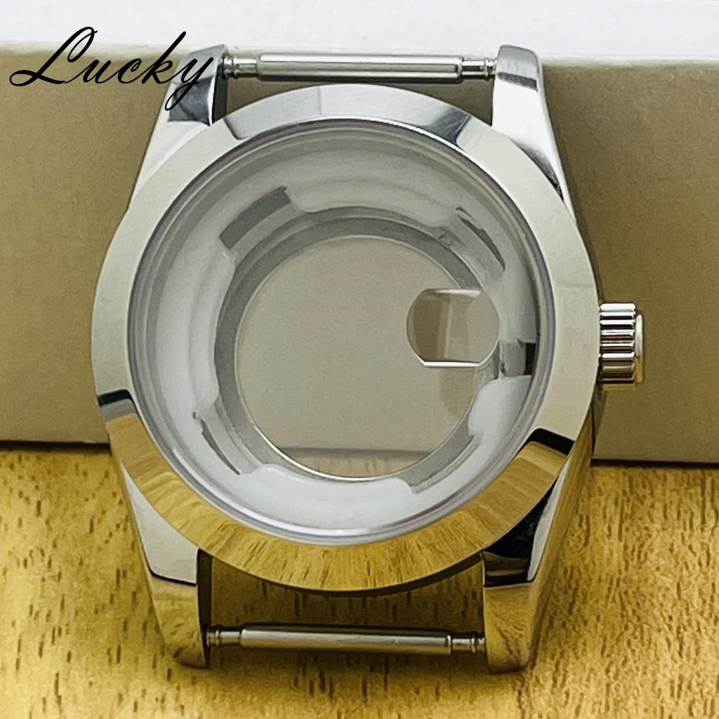 31mm Luxury Women's Silvery Watch Case With Bracelet Polished Sloping Bezel Sapphire Glass For NH05 NH06 Movement