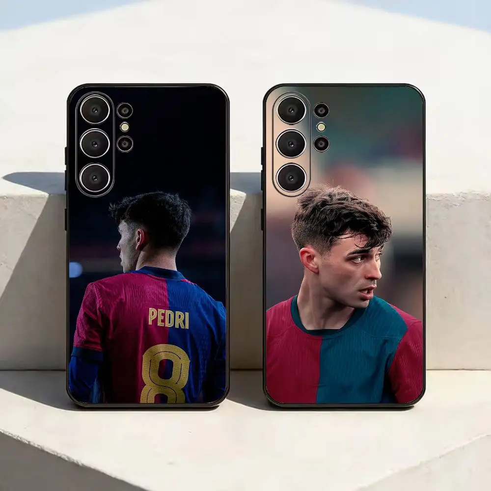 pedri-look  NO 8  Football Phone Case For Samsung S26,S24,S21,S22,,Plus S23,S30,Ultra,S20,Fe,Black Soft Silicone