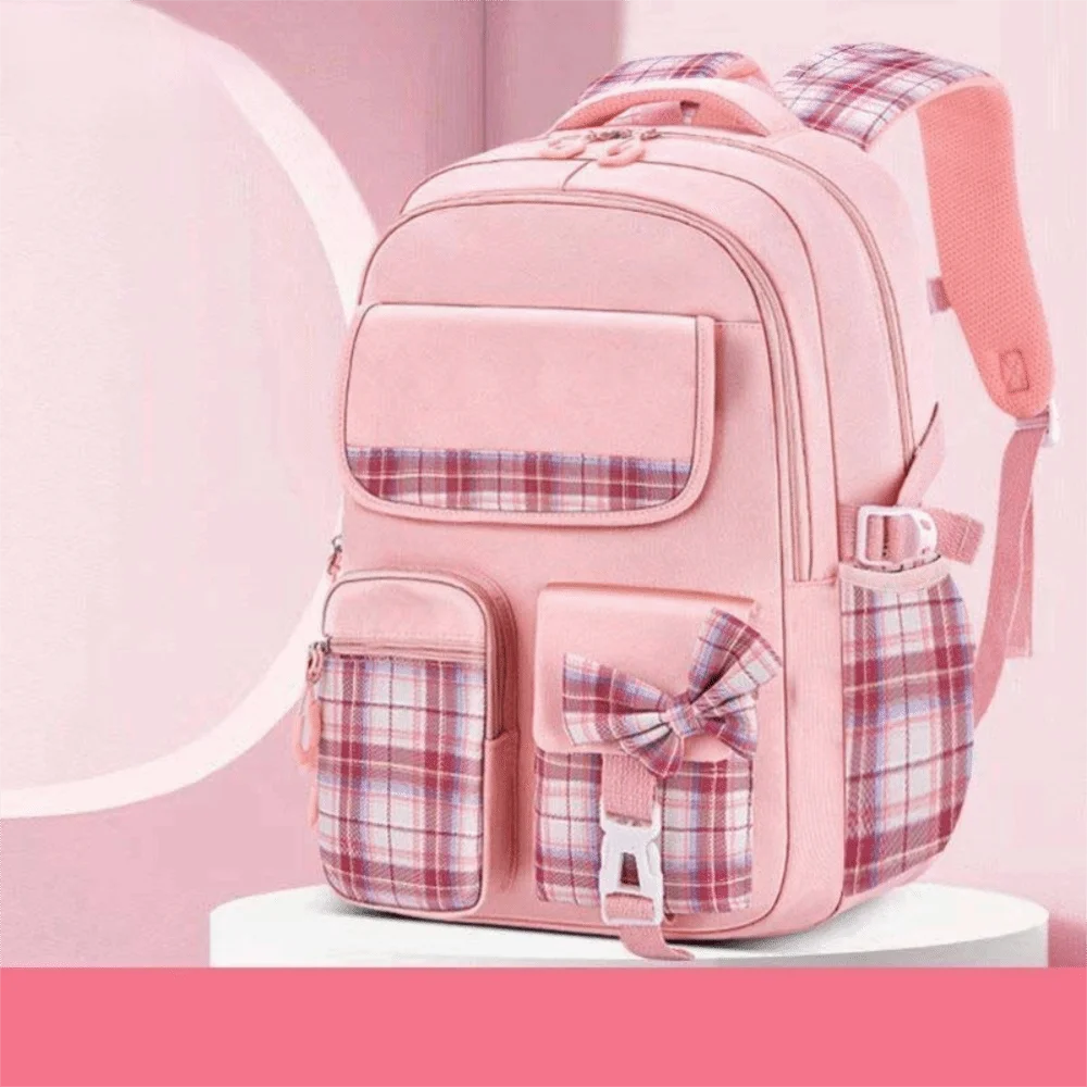 sac-a-dos-scolaire-mignon-de-grande-capacite-a-carreaux-respirant-et-impermeable-pour-l'ecole-primaire