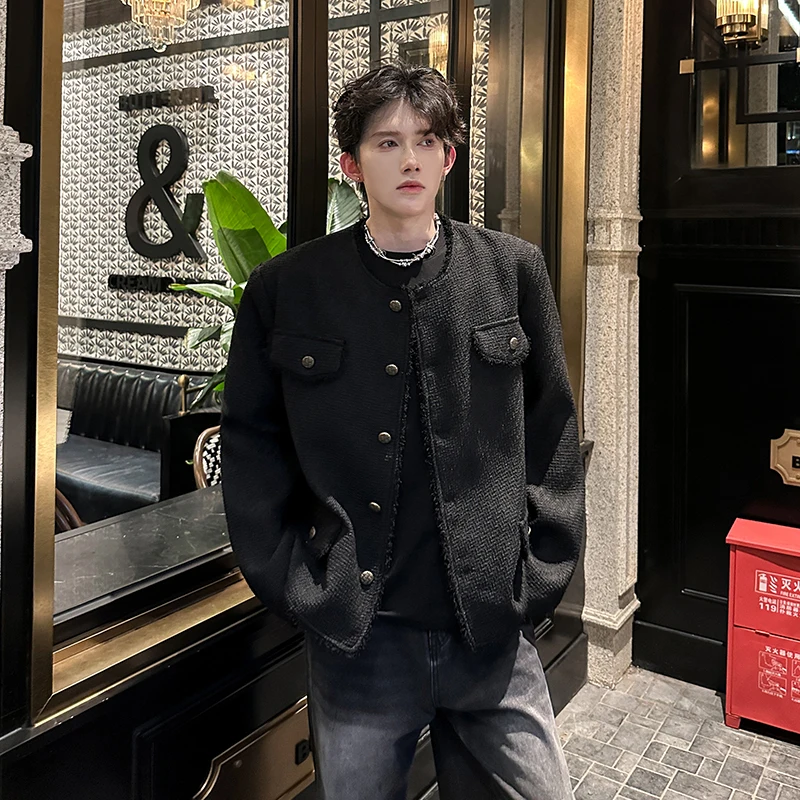 

Мужская утепленная куртка Haome с бахромой и эффектом люкса, без воротника, осенне-зимняя коллекция