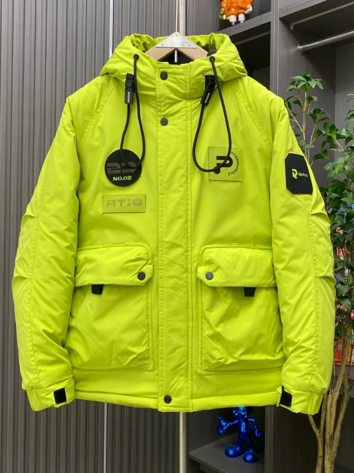 

Повседневная мужская куртка с капюшоном Jaet 2024, новинка зимы Sle Faionable Workwear Large ket, универсальная верхняя одежда Thiened Long Sve...