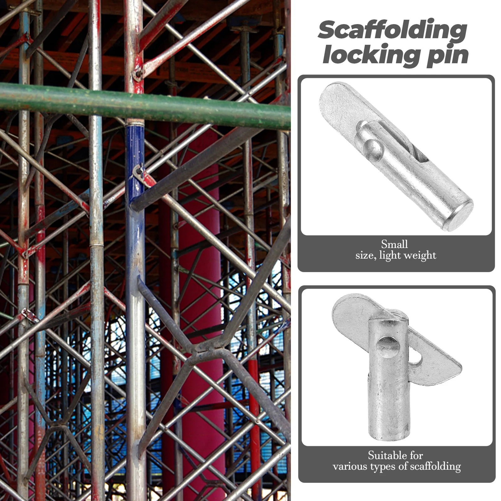 8pcs Scaffolding Lock Pin 11mmx38mm Galvanized Replaceable Fixing Pins Professional Accessories Durable Precise Safe Performance