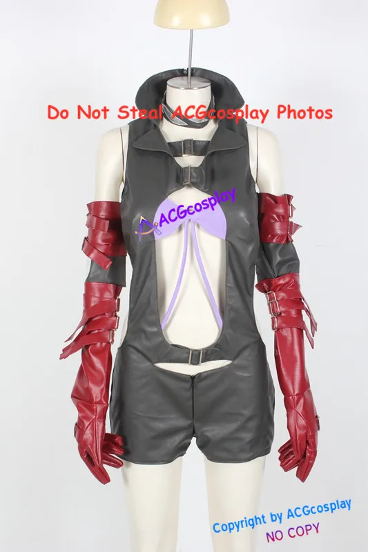 Morte por graus cosplay nina williams cosplay traje acgcosplay falso couro feito