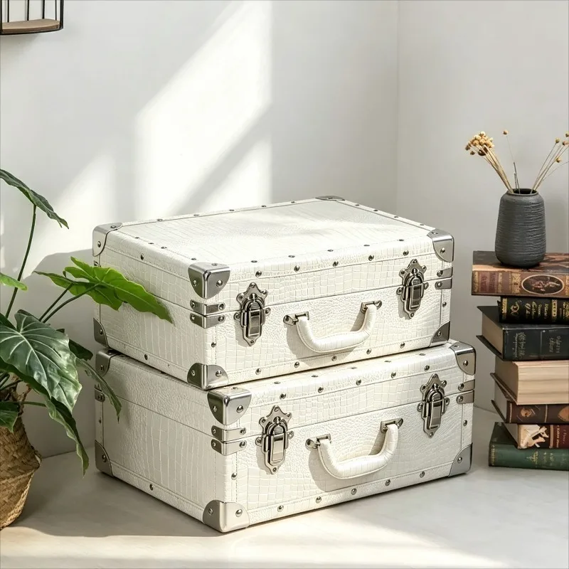 Handheld Storage Box Leather Organizer Bins Retro Desktop Cosmetics Organizers Case Multifunctional Clothing Toy Storages Boxes