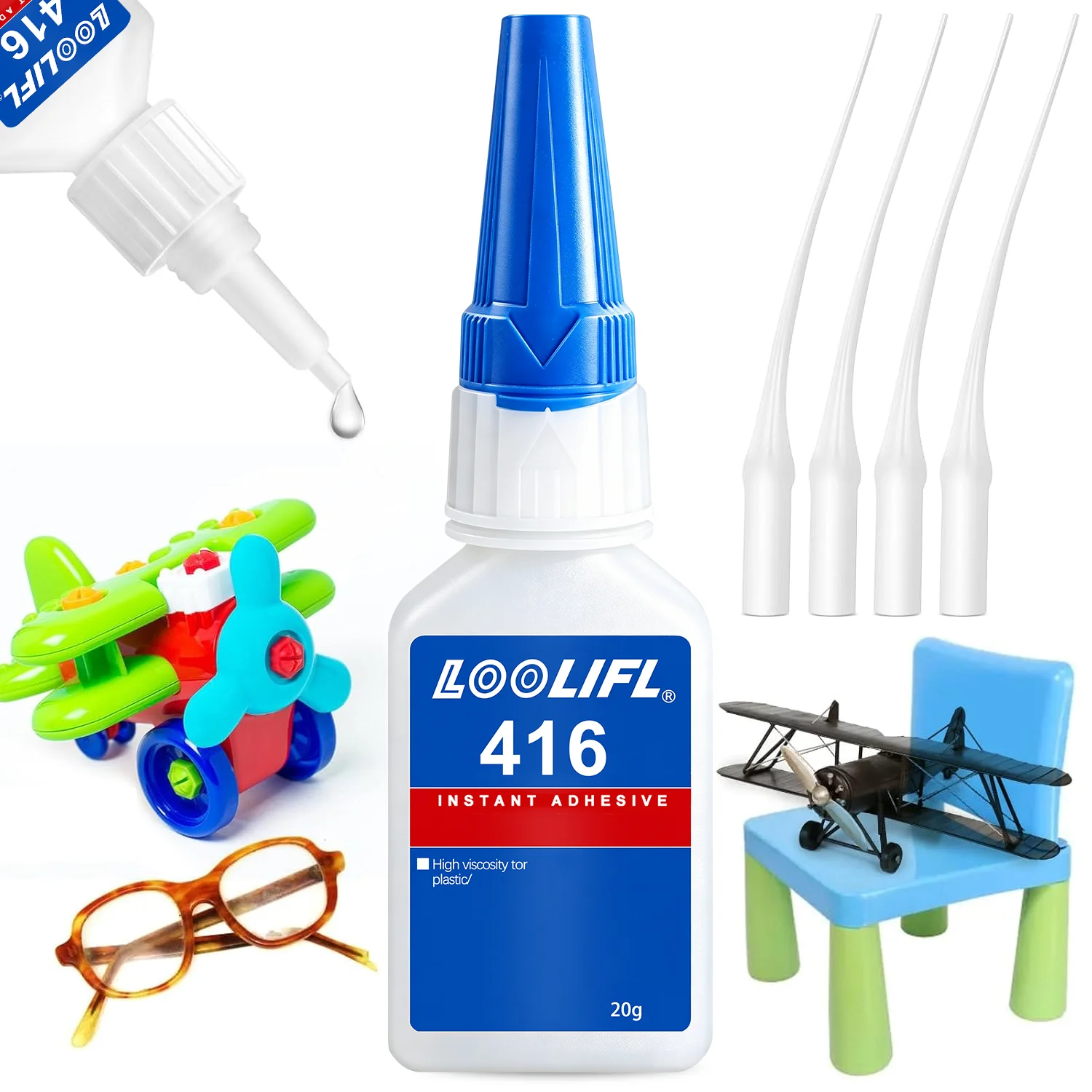 Super Plastic Glue Clear, 20g, Strong Bond, with Precision Tips Plastic adhesive for models, legos, miniatures, 3d prints, toys.