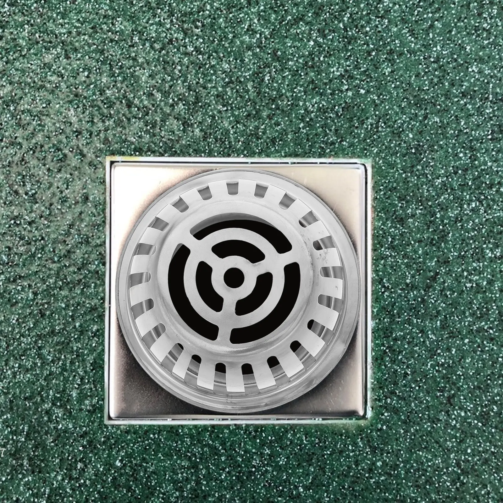 Stainless Steel Round Floor Drain Cover Outdoor Balcony Rooftop Terrace Anti-Blocking Drain Grate for Rainwater Drainage Gutter