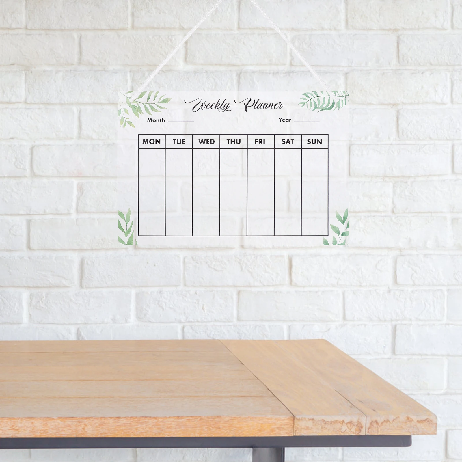 1 Set Transparent Acrylic Memo Board Lanyard Included Erasable Writing Message Note Planner For Office Home Desktop Lightweight