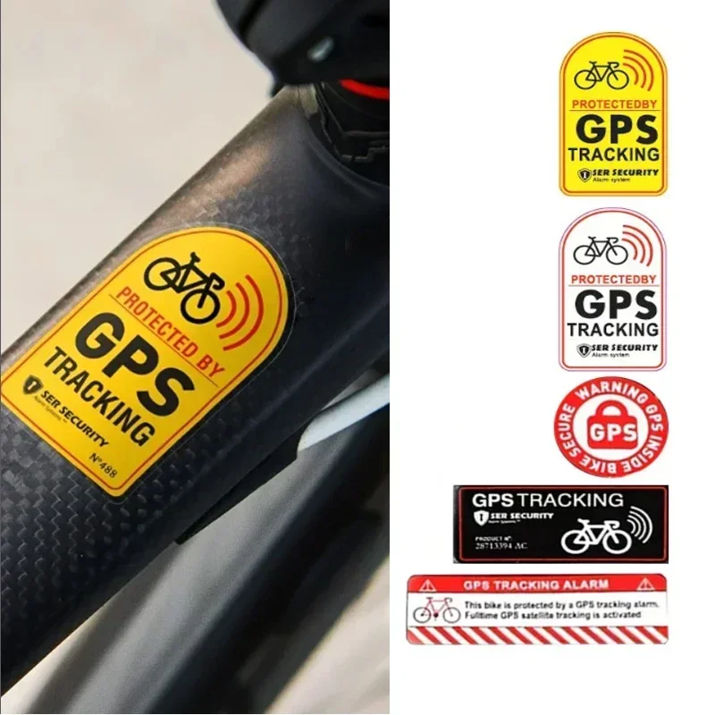 

GPS Tracking Alarm Sticker MTB Road Bike Scooter Motorcycle Anti-Theft Decal Warning Reflective Paster For Bicycle Accessories