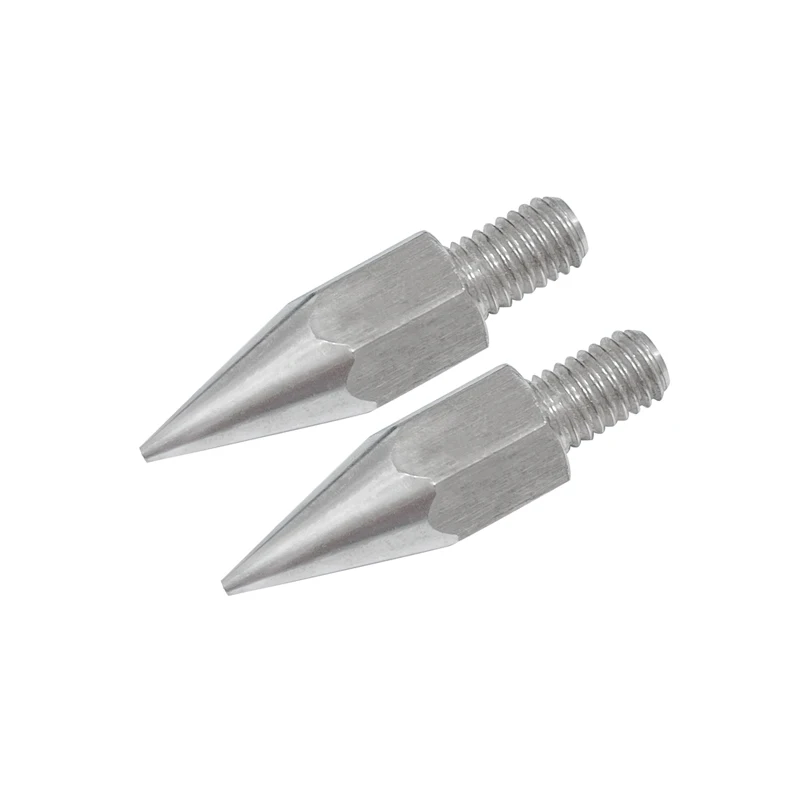 2pcs NEW Stainless Prism Pole Rod Point Length 38mm Steel GPS Pole Tip M8 Sharp Point replacement Tip Diameter 7.5mm Surveying