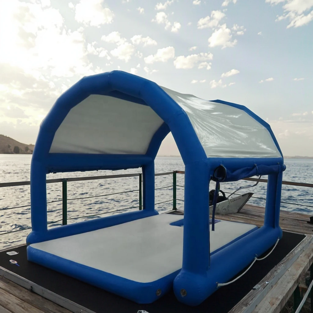 

Водонепроницаемая надувная палатка по индивидуальному заказу, цветная плавающая платформа для док-станции, надувная плавающая платформа для уличной водной вечеринки