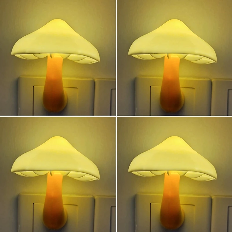 4 Pack Plug In Night Light, Mushroom Light LED Nightlights For Kids, Adults, Bedroom, Bathroom,Hallway