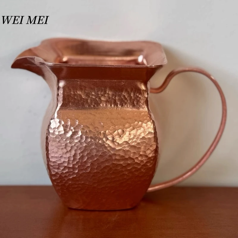 

Unique Vintage Pure Copper Coffee Mug,250 ml Breakfast Cup,Handcrafted Carving Hammer Texture Art Friend Gift Tea Mug Tableware