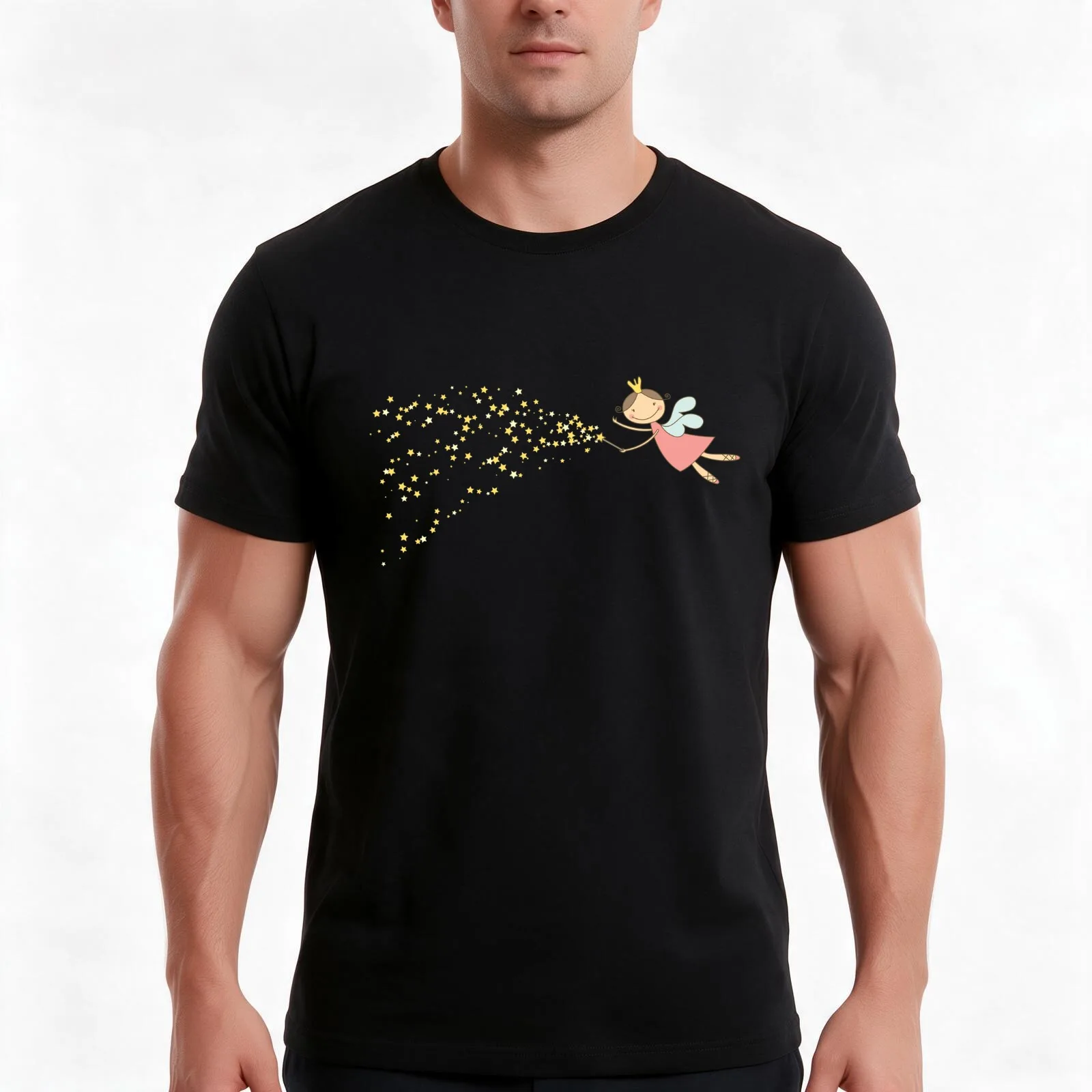 Whimsical Magic Fairy Princess Sprinkles T-Shirt, Summer Casual Cotton Tee, Oversized Streetwear Tops, Vintage Graphic Print