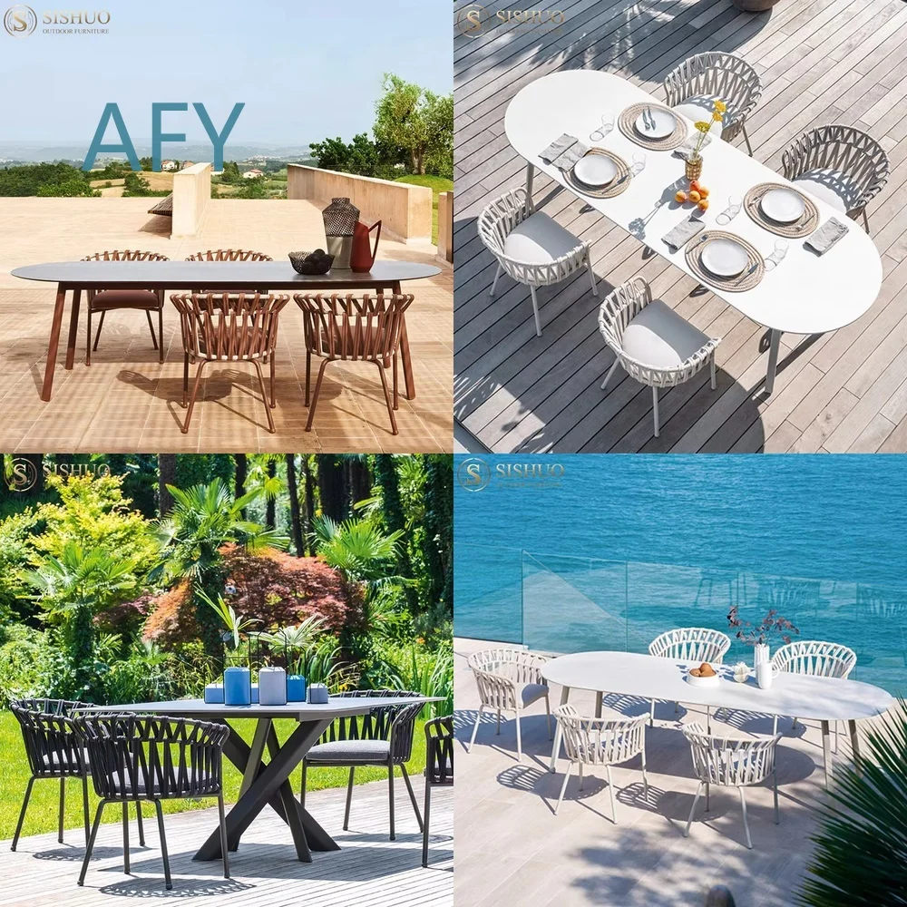 Outdoor Wicker Dining Chair for Garden Patio Balcony Outdoor Furniture Set Nordic Style Leisure Chair for Backyard Terrace