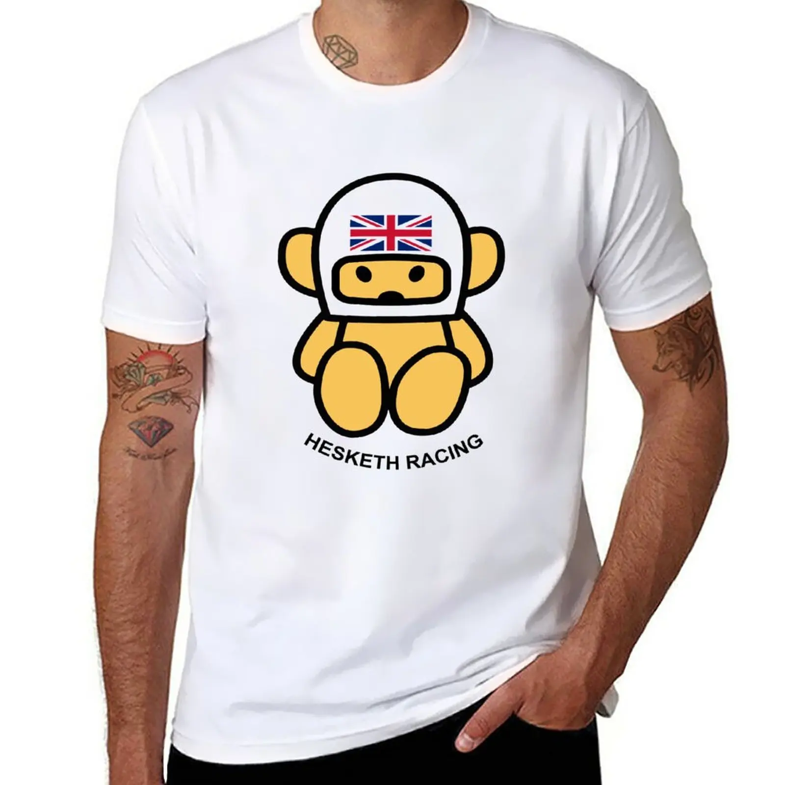 New JAMES HUNT Teddy bear-breasted HESKETH RACING T-Shirt summer tops graphics t shirt hippie clothes mens t shirt