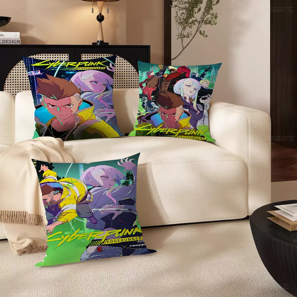 

Anime C-Cyberpunk E-Edgerunners Stitch Lucky Dragon Pillow Cover Sofa Cushion Cover Home Room Decoration Children Gift