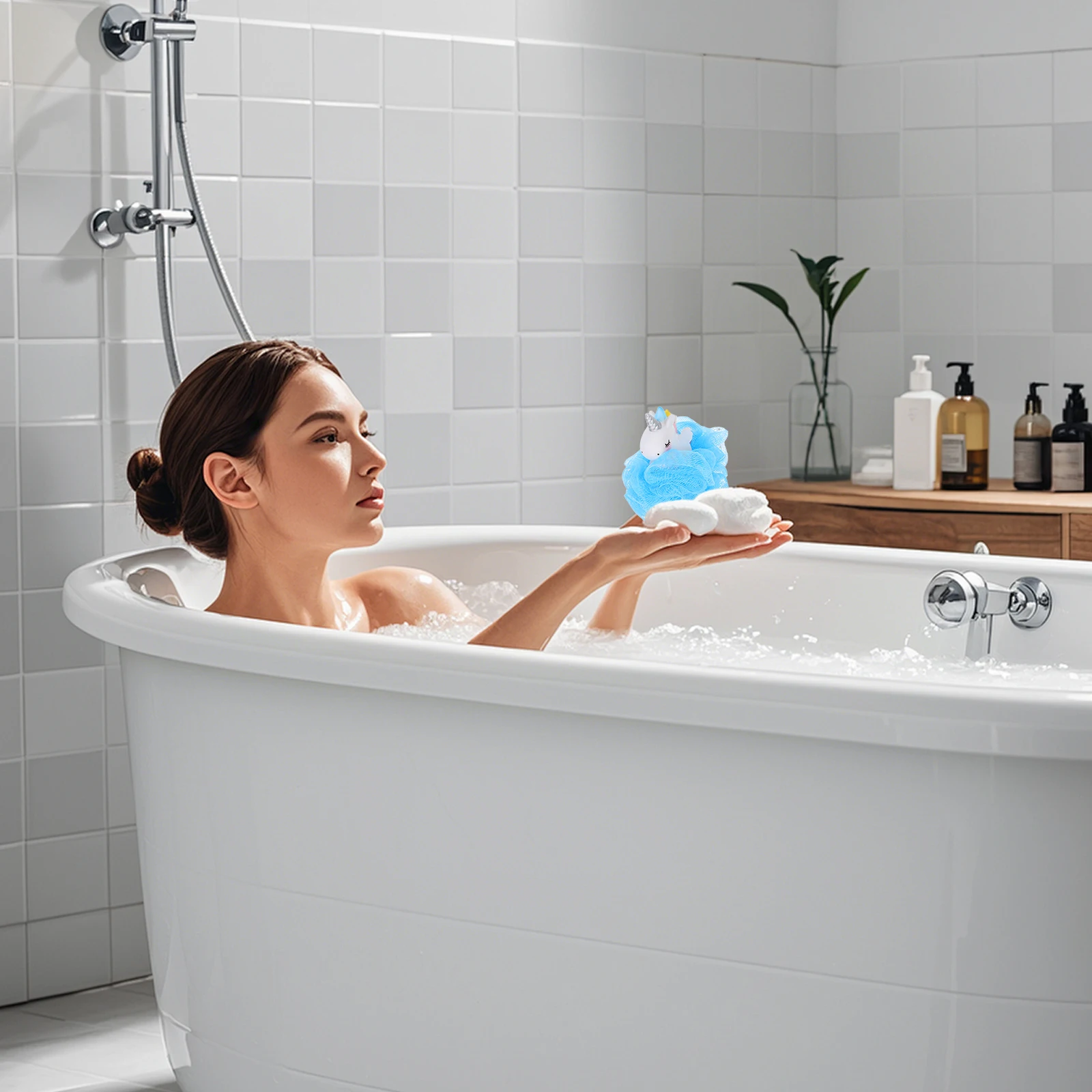 

2Pcs Bath Balls for Kids Exfoliating Body Scrubber Mesh Shower Net Unicorn Cleaning Tool for Children Spa Puff Bathroom Supply