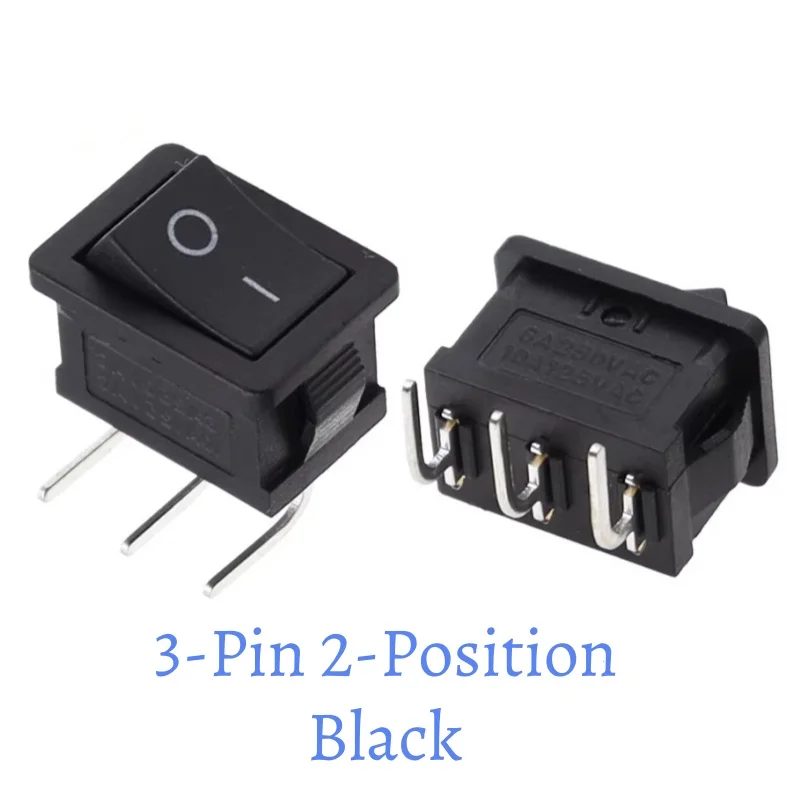 10pcs KCD1 Boat Rocker Switch 15*21mm ON-OFF 2/3/4/6Pin with Light 6A/250V 10A/125V  Power Button KCD1-101 2/3Position