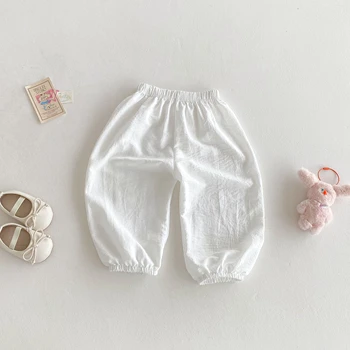 Baby Girls' Lightweight Bloomers | Loose Anti-Mosquito Pants for Ages 1-6 6 Solid Color New Baby Girls Bloomers Summer Clothing Thin Loose Fashion Children's Casual Trousers Kids Anti Mosquito Pants 1-6Y 6