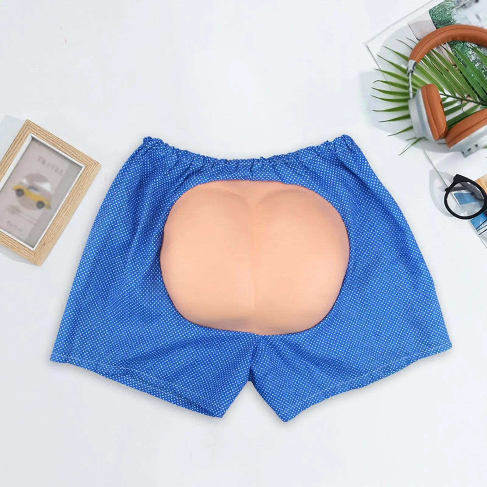 Día de los Inocentes divertidos pantalones cortos de trasero falso accesorios de broma elásticos disfraces para fiestas en la playa decoración de Carnaval de Halloween