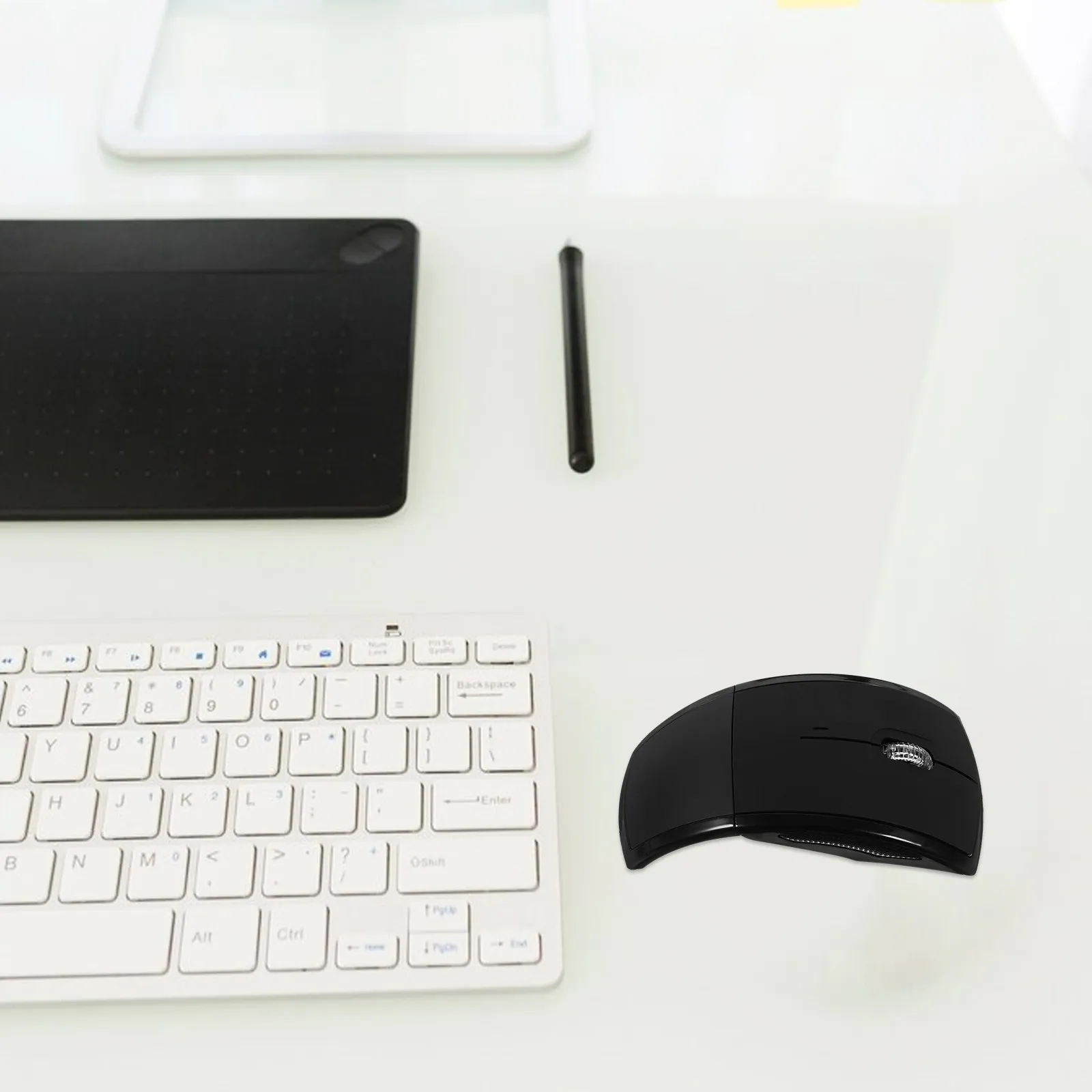 Wireless Mouse Foldable Thin Laptop Portable Black Ergonomic Design Lightweight Touch Computer Mouse Reliable Remote
