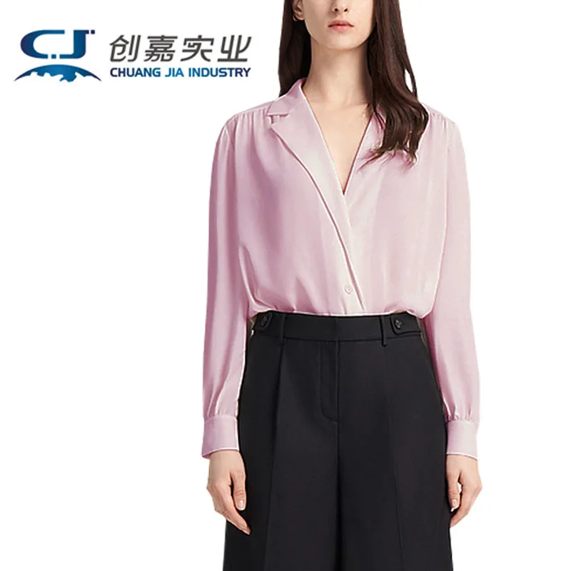 High-end Silk Women's Spring and Summer Long-sleeved Shirt 100% Mulberry Silk White Top Elegant Temperament Know Light Luxury