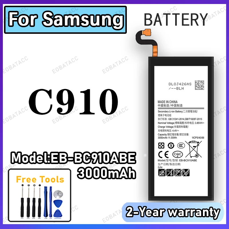 3000mAh EB-BC910ABE Replacement Battery for Samsung Galaxy C910 with Repair Tools Kit