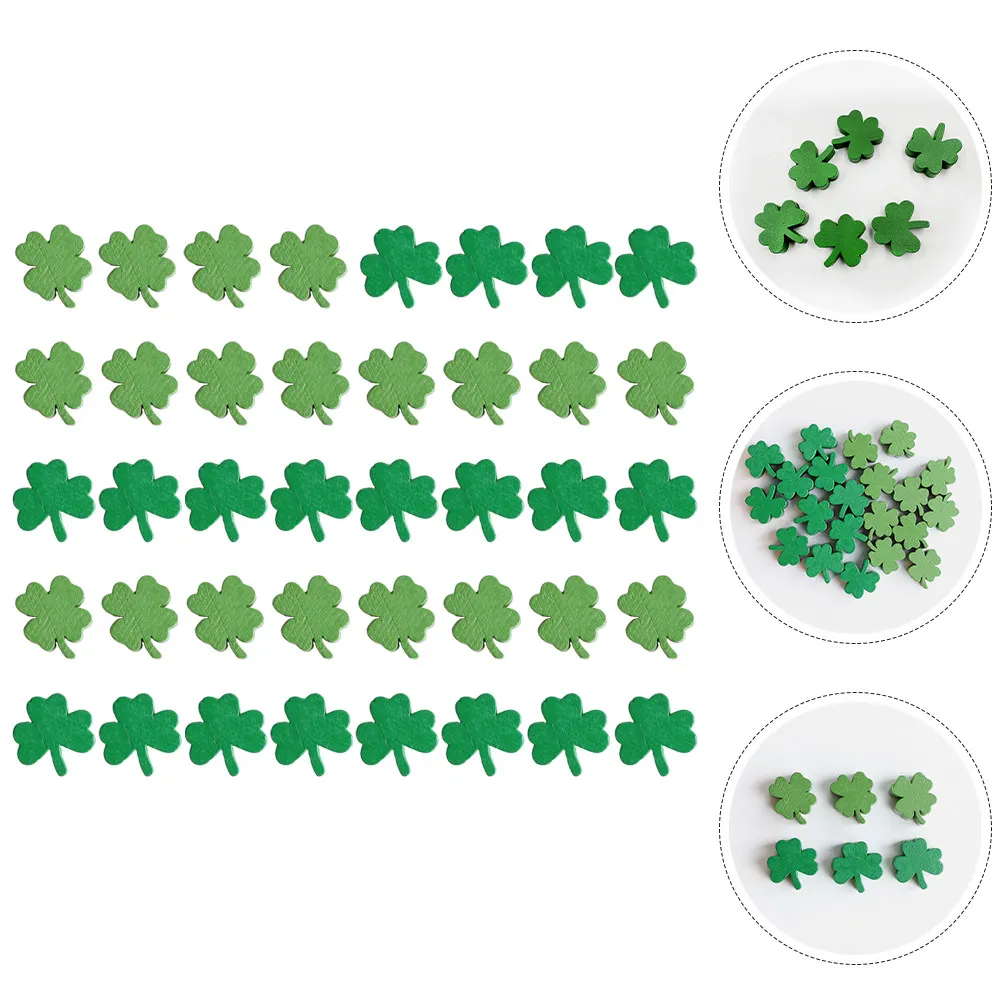 40Pcs Decorative Leaf Shape Wooden Beads DIY Jewelry Crafts DIY Bracelet Necklace Making Supplies Saint Patricks Day