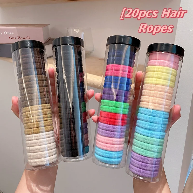 20pcs Trendy Hair Clips Y2K Accessories Fashionable Girls Hair Bands 4cm Elastic Women Hair Ropes Child Headband Small Ornament