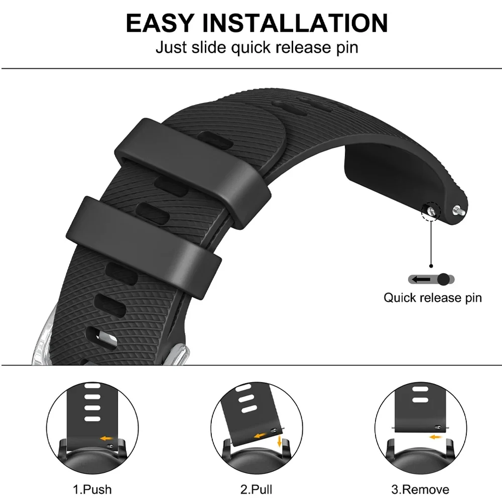 22mm 20mm Silicone Strap for Xiaomi Watch 5 S5-4-3-2 Oneplus Watch 4 3 Lite Wristband Amazfit Balance 3 2 Bip Max Active 3 2 Max