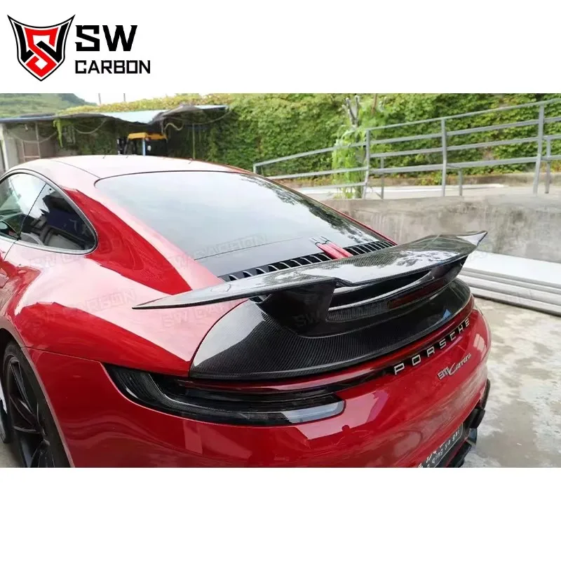 Carbon Fiber Sport Design Style Rear Spoiler for Porsche 911 992 992.1 992.2 Rear Trunk Splitter Upper Lip Diffuser Air Ripper